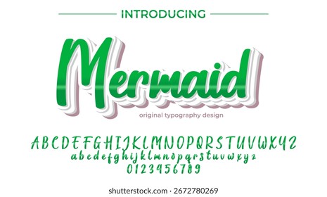 Mermaid - Elegant 3D Script Font with Handwritten Style for Modern Typography and Branding