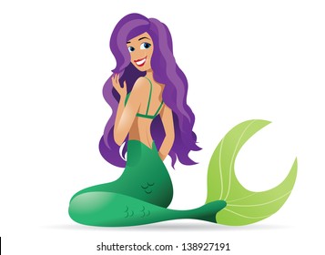 Mermaid. EPS 10 vector, grouped for easy editing. No open shapes or paths.