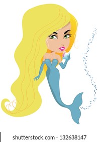 Mermaid. EPS 8 vector, grouped for easy editing. No open shapes or paths.