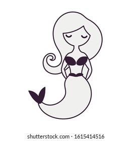 mermaid fairytale character isolated icon vector illustration design