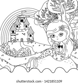 Mermaid of fairytale design vector illustration