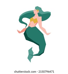 mermaid fantastic creature icon isolated