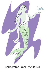 Mermaid with fish