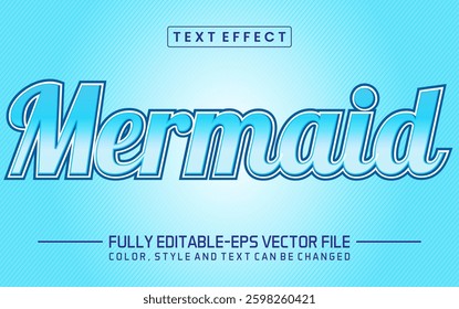 Mermaid font Text effect editable