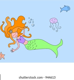 mermaid and friends