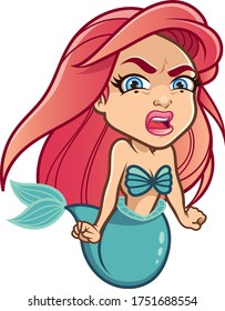Mermaid funny vector sticker emoji