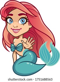 Mermaid funny vector sticker emoji