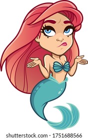 Mermaid funny vector sticker emoji