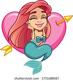 Mermaid funny vector sticker emoji