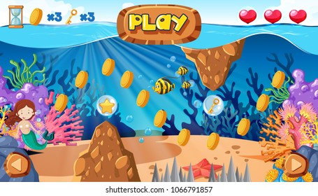 A Mermaid Game under the Ocean illustration