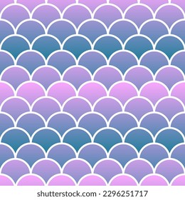 Mermaid gradient tale seamless pattern, fish scale background. Mermaid skin, cartoon fairy girlie vector geometric print