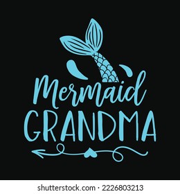 Mermaid Grandma Funny Family Matching Birthday Party