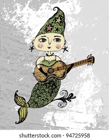 mermaid with a guitar