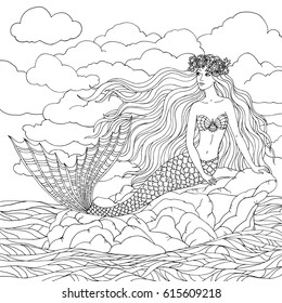 Mermaid  hand drawn