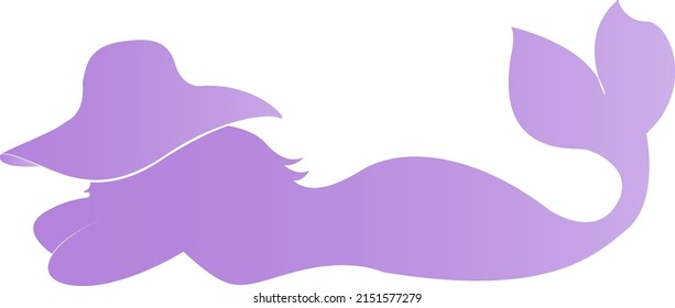 Mermaid with a hat lying down
