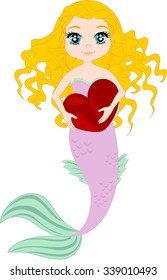 Mermaid with heart.
