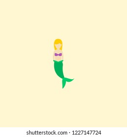 Mermaid icon flat element. Vector illustration of mermaid icon flat isolated on clean background for your web mobile app logo design.