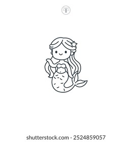 Mermaid icon symbol vector illustration isolated on white background