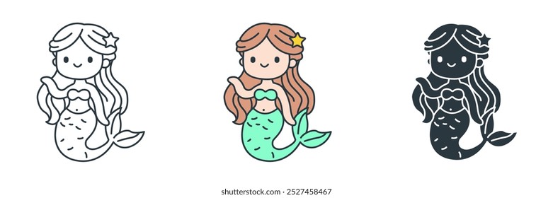 Mermaid icon symbol vector illustration isolated on white background