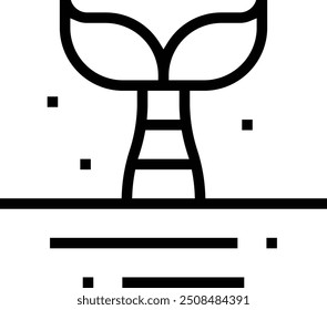 mermaid icon. Thin linear style design isolated on white background