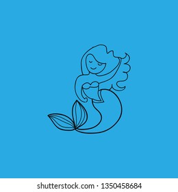 mermaid icon vector