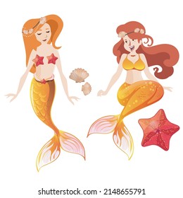 Mermaid icons cute girls sketch cartoon characters design SVG svg