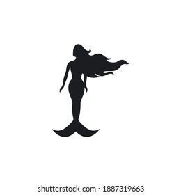 Mermaid illustration logo vector design