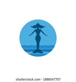 Mermaid illustration logo vector design