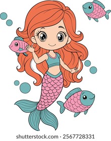 Mermaid illustration Nice Design 3D