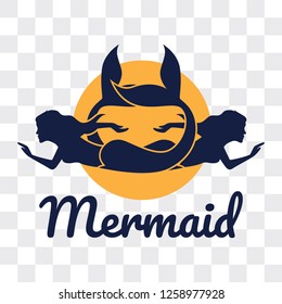 mermaid isolated on transparent background. vector illustration