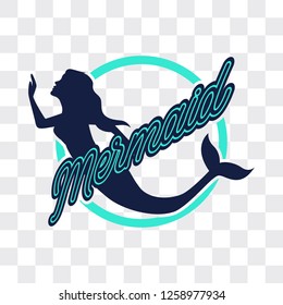 mermaid isolated on transparent background. vector illustration