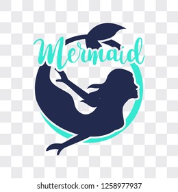 mermaid isolated on transparent background. vector illustration