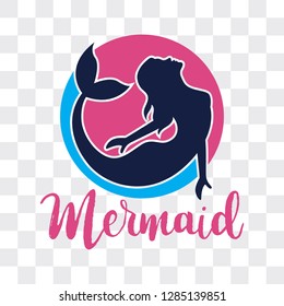 mermaid isolated on transparent background. vector illustration