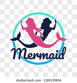 mermaid isolated on transparent background. vector illustration