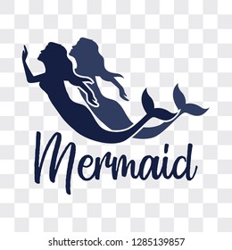 mermaid isolated on transparent background. vector illustration