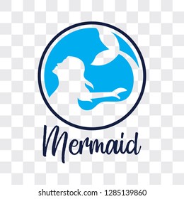 mermaid isolated on transparent background. vector illustration