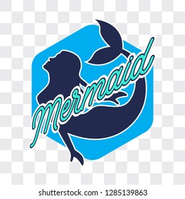 mermaid isolated on transparent background. vector illustration