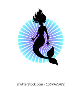 Mermaid isolated vector logo. Mermaid logo. Mermaid logotype for your design