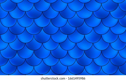 Mermaid kawaii pattern. Fish scale. Color vector illustration. Watercolor background.