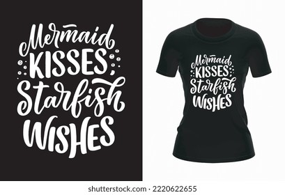 Mermaid Kisses Starfish Wishes Women's T-shirt Design