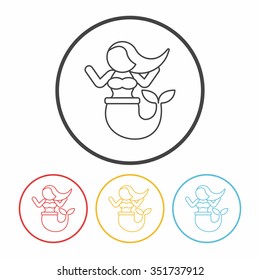 mermaid line icon