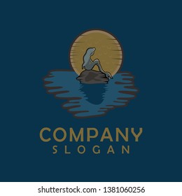Mermaid logo design abstrack colour