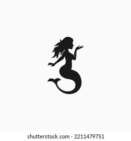 mermaid logo design icon vector illustration template