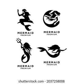 Mermaid logo icon design illustration