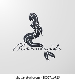 Mermaid logo icon design, vector illustration