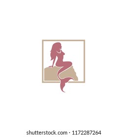 Mermaid logo icon design, vector illustration. mermaid vector silhouette illustration. Mermaid tail  logo vector.