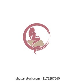 Mermaid logo icon design, vector illustration. mermaid vector silhouette illustration. Mermaid tail  logo vector.