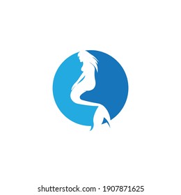 Mermaid logo icon design, vector illustration