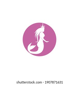 Diseño del icono del logotipo de la sirena, ilustración vectorial