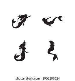 Mermaid logo icon design, vector illustration